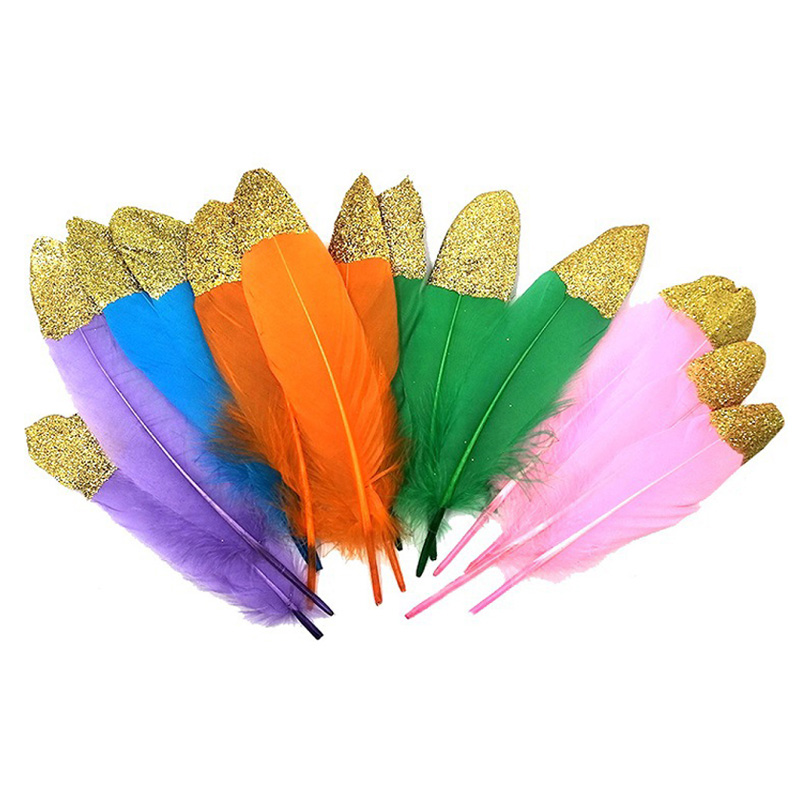 15-20 cm bulu angsa angsa emas