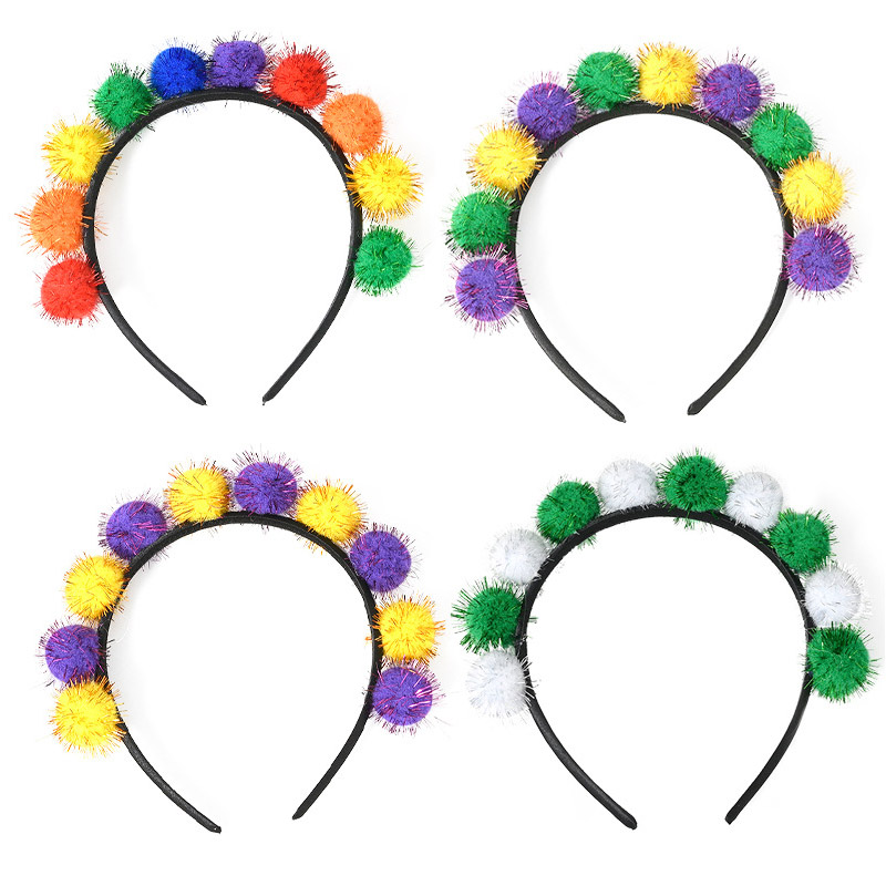 Karnival Holiday Glitter Fur Ball Headband