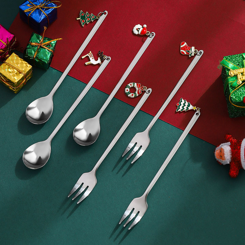 Kartun Snowman Stainless Steel Spoon Set