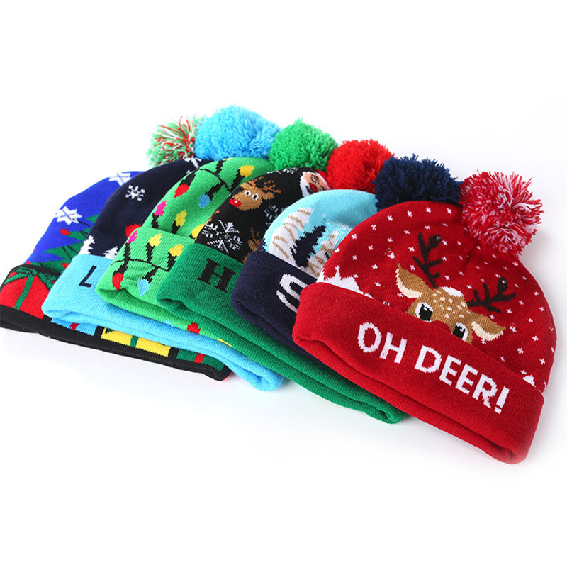 Topi rajutan flanging Krismas