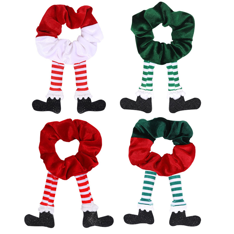 Krismas Santa Claus Elk Velvet Hair Scrunchie