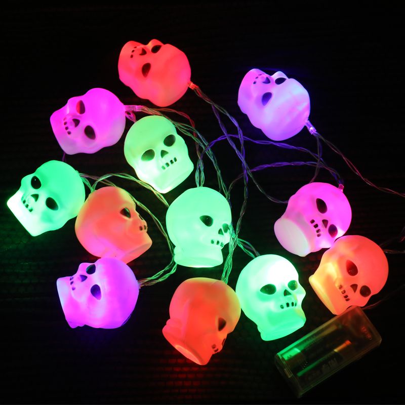 Lampu Rentetan Halloween Hantu 30 LED Dalaman Berwarna-warni