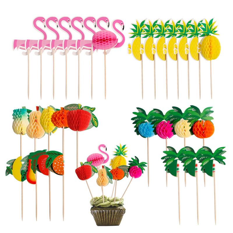 Buah nanas buah kreatif jerami sarang lebah flamingo
