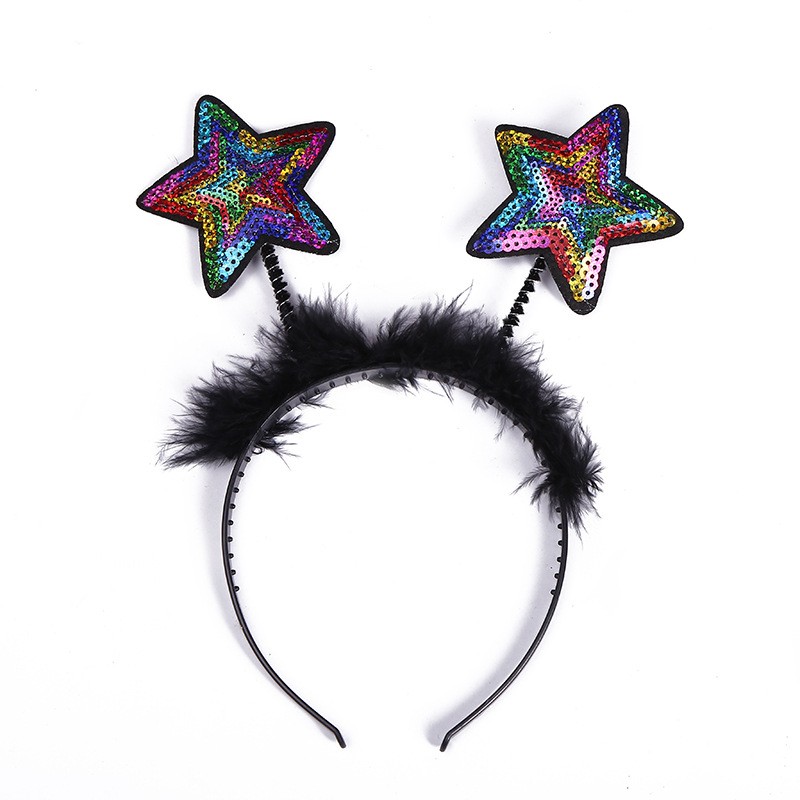 Girl Glitter Star Krismas Headband Boppers Aksesori Pakaian Mewah