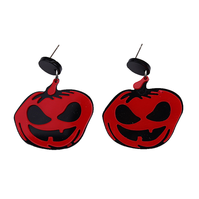 Anting-anting Stud Wanita Tengkorak Akrilik Halloween