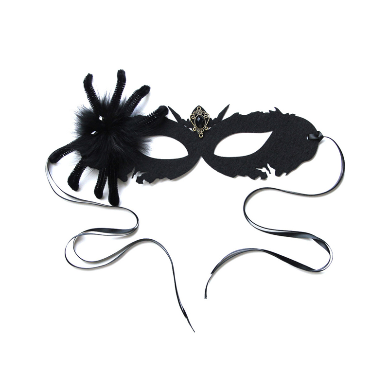 Topeng kematian labah -labah hitam halloween