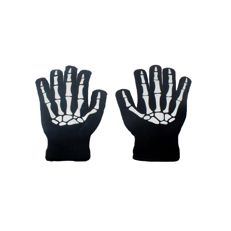 Halloween Skeleton Percetakan sarung tangan bercahaya