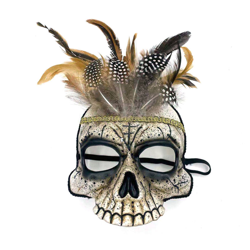 Topeng menakutkan Halloween Feather Indian