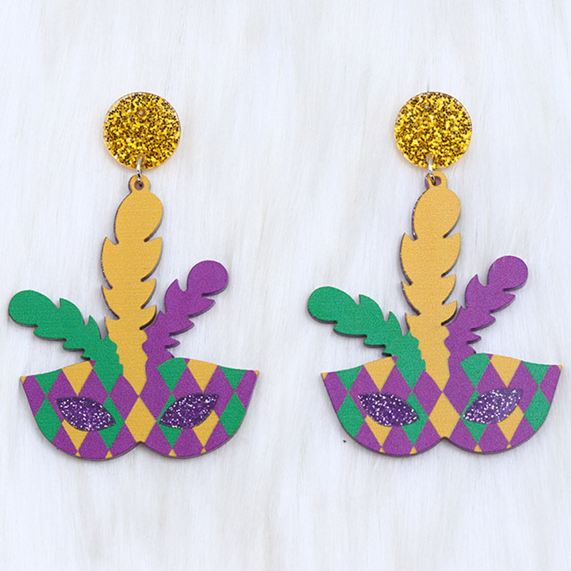 Anting-anting Mardi Gras Chunky Terbaru