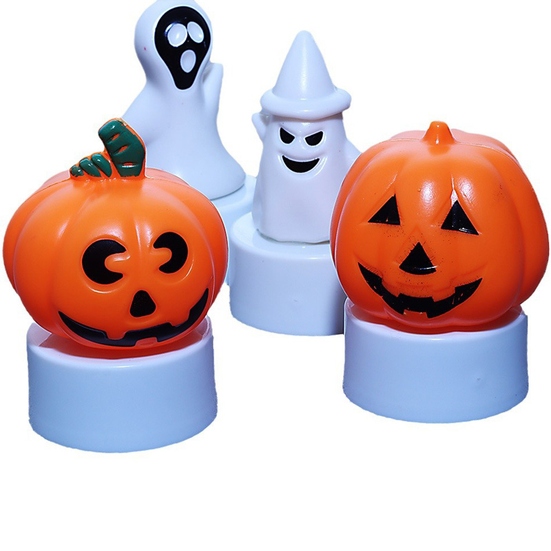 Lampu Malam LED Mini Hiasan Lampu Malam Hantu Labu untuk Pesta Halloween