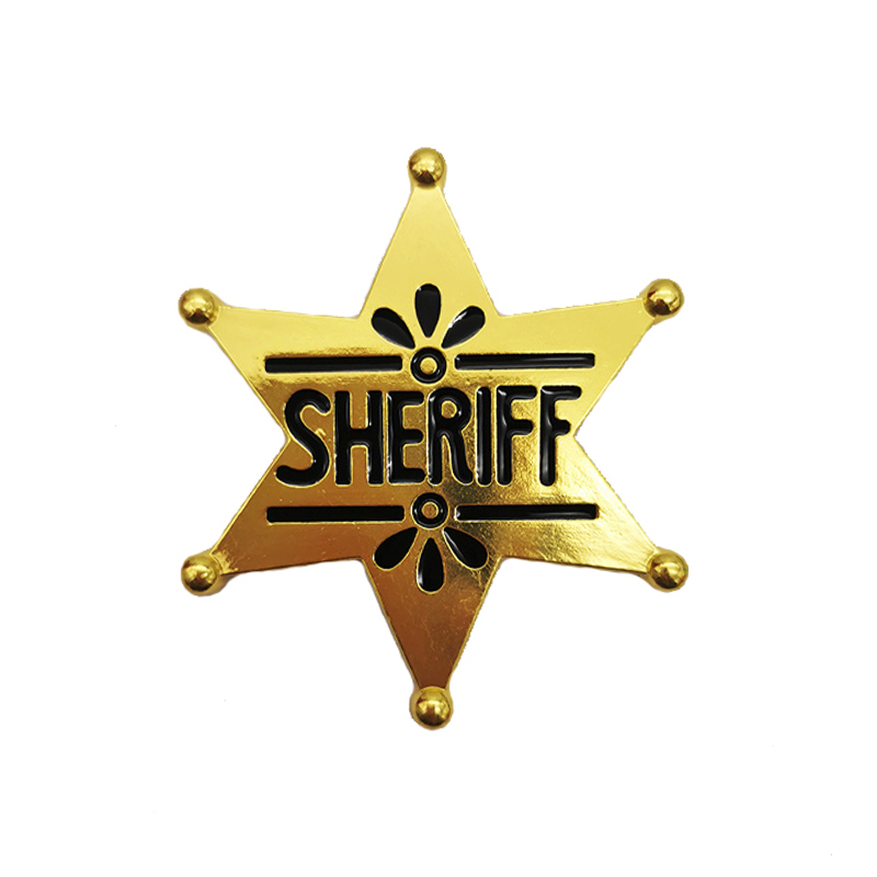 Bintang Bintang Bintang Enam Polis Sheriff Badge Brooch