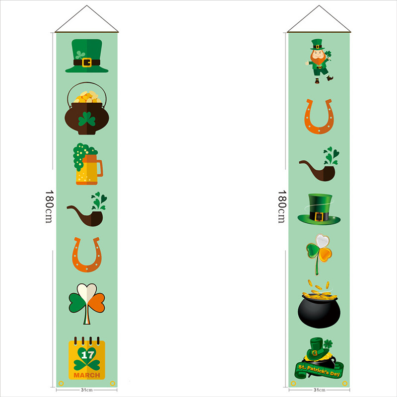 Banner Hari St Patrick tergantung di latar belakang