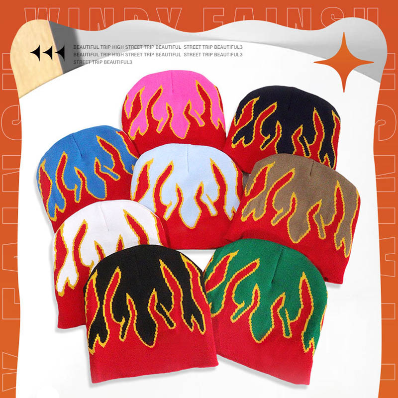 Topi Percetakan Jacquard Knitted Winter Cap